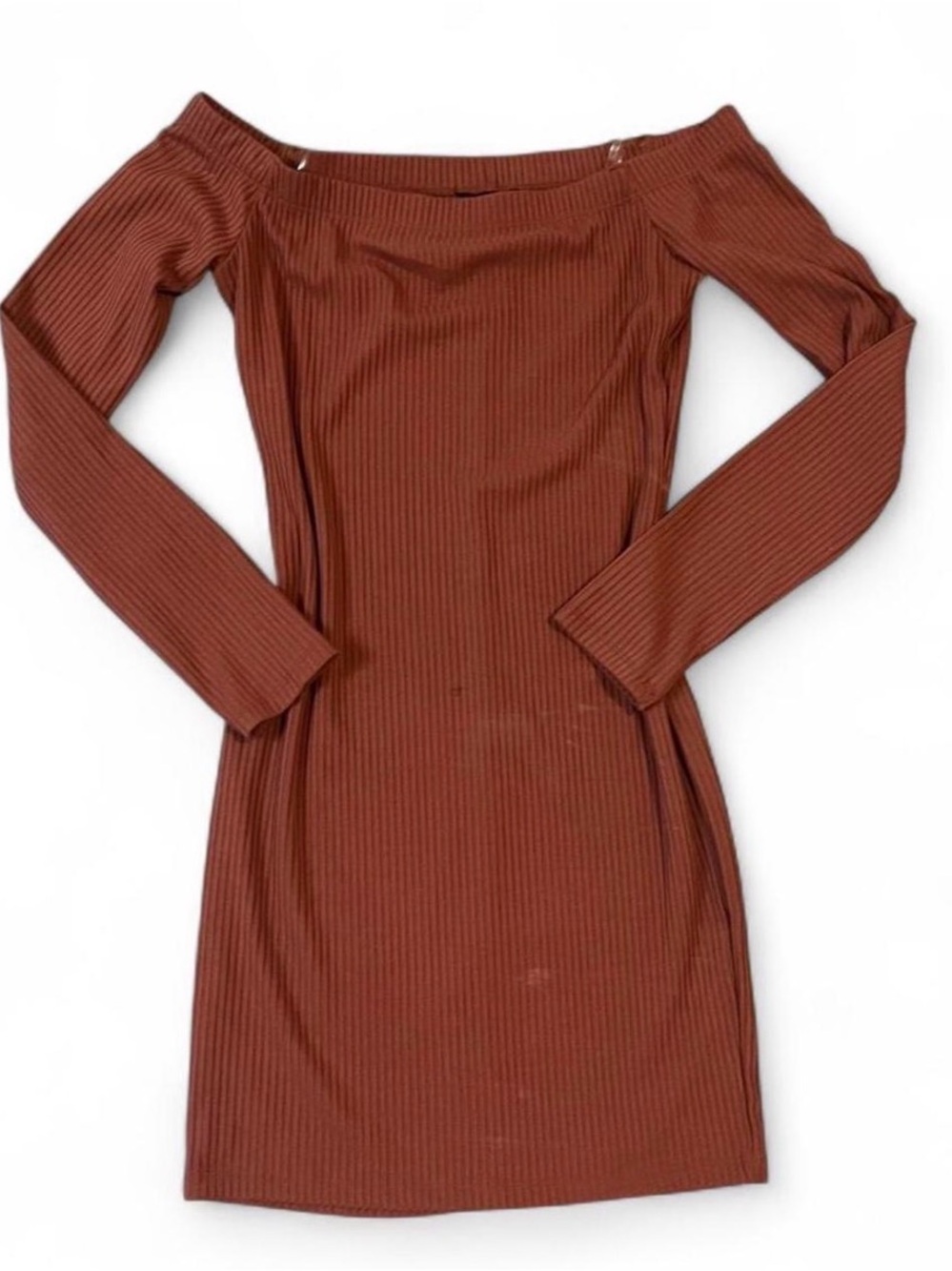 Fashion Nova Off-Shoulder Ribbed Mini Dress